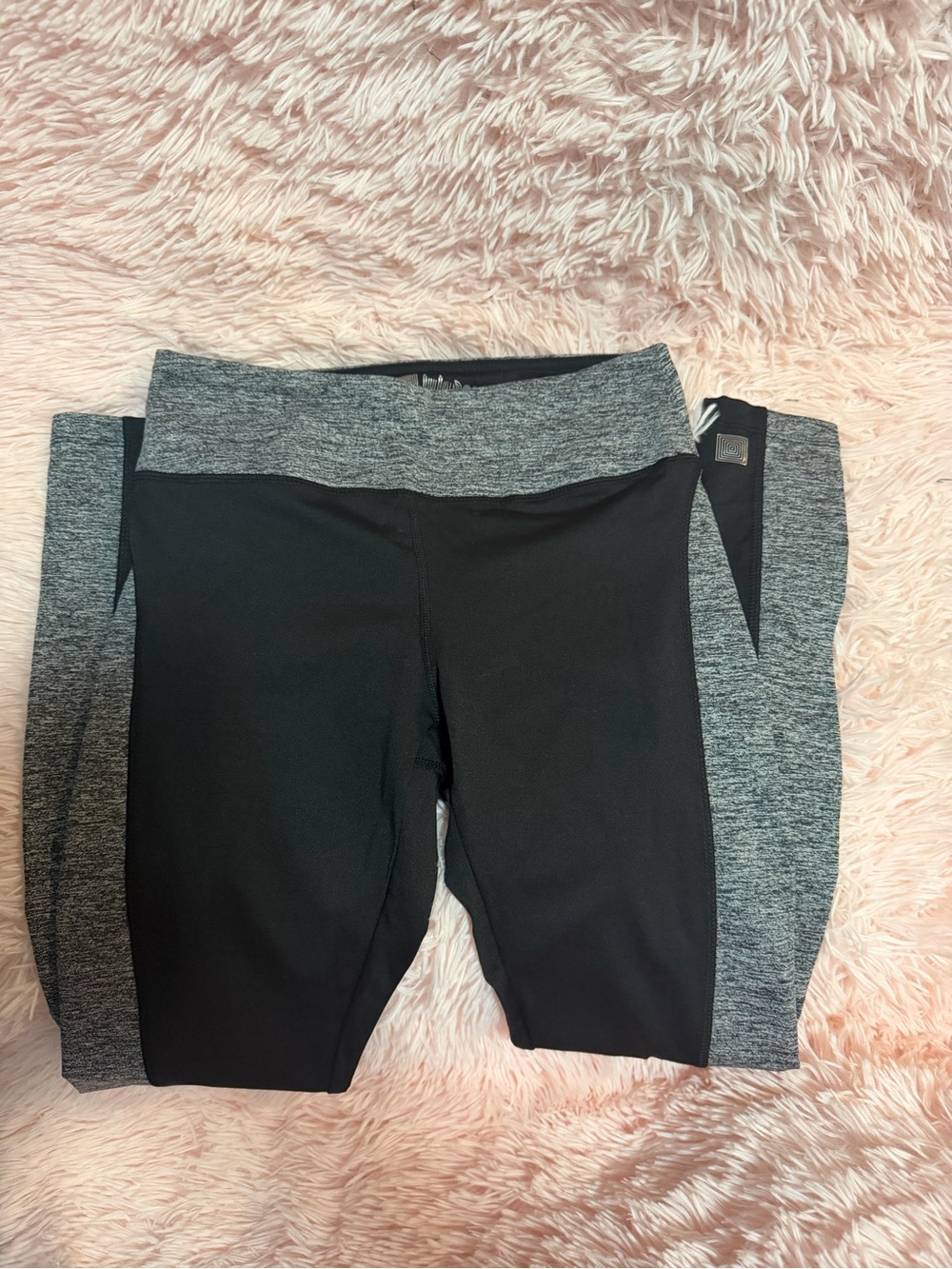 Lula Roe Black and Heather Gray Active Leggings